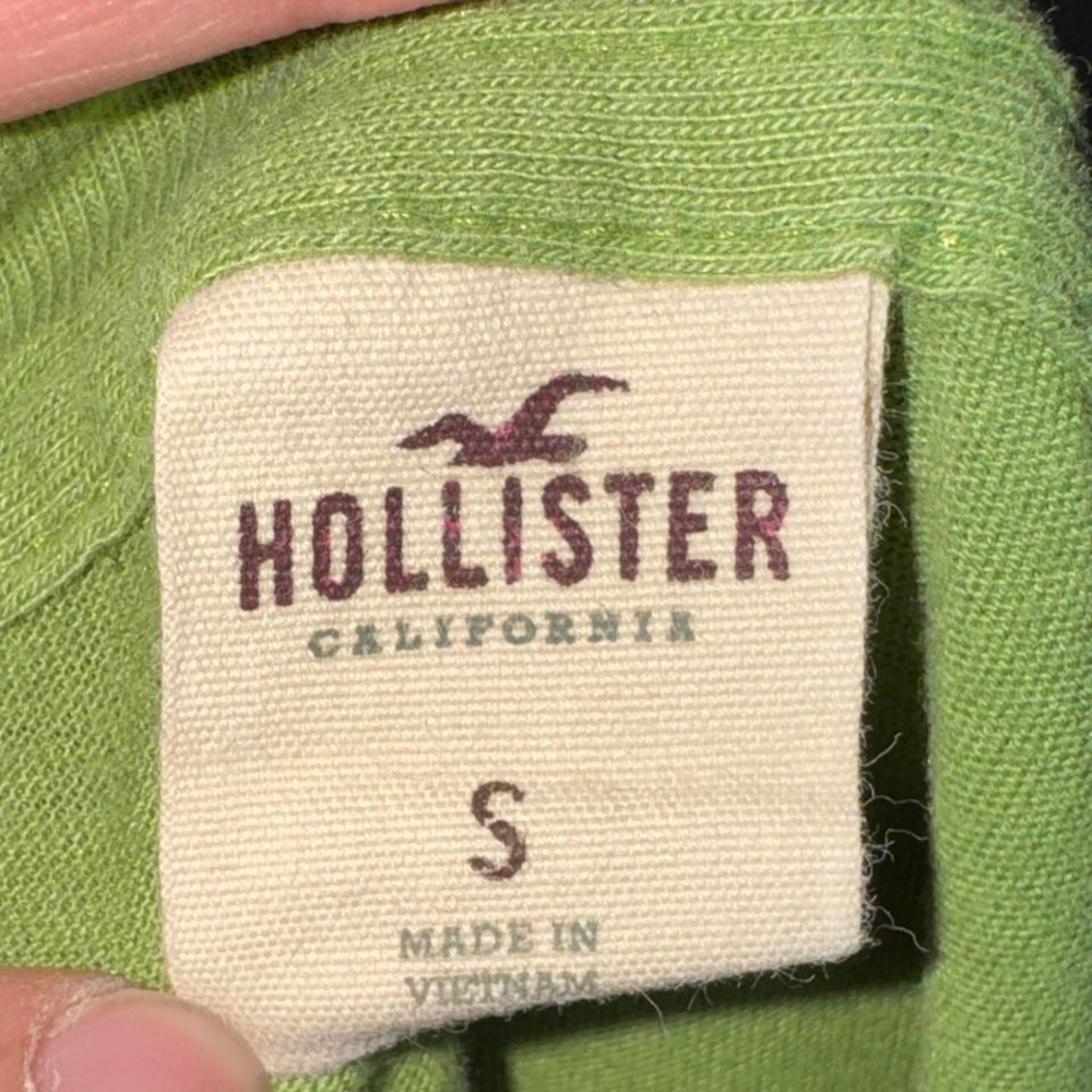 Hollister Y2K Green Glitter Logo Graphic Tee Cute Coquette Vintage 2000s S - Picture 6 of 6